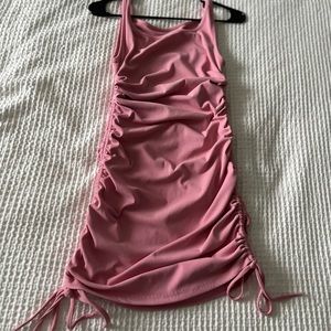 Bubblegum Pink bodycon stretch dress.